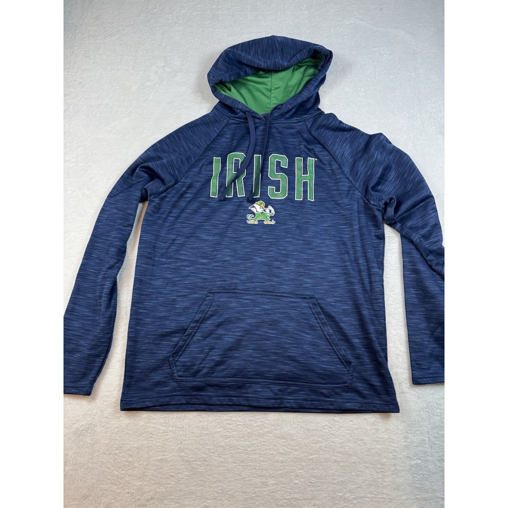Captivating Notre  Dame Irish hoodie Blue green hoodie on the inside size Medium